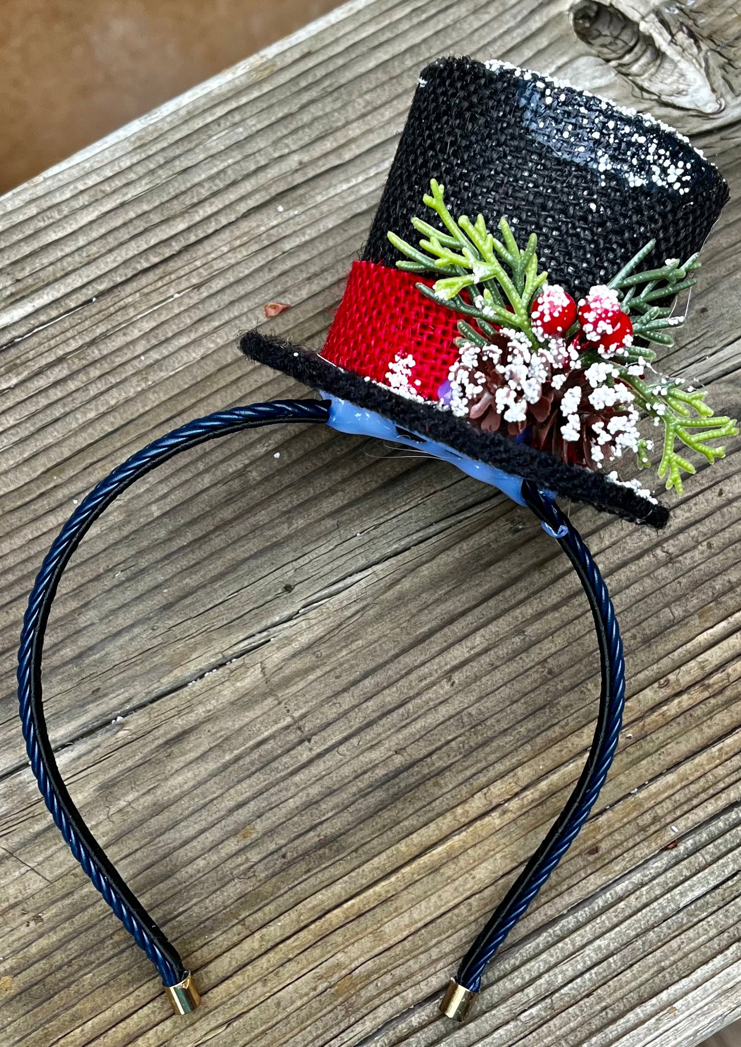 Holly Berry Top Hat Headband