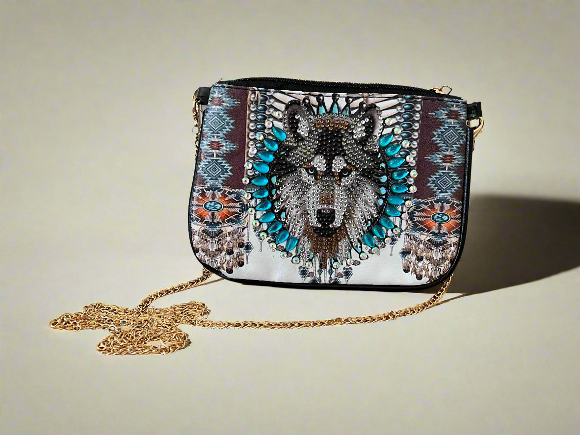 Diamond Wolf Crossbody Bag