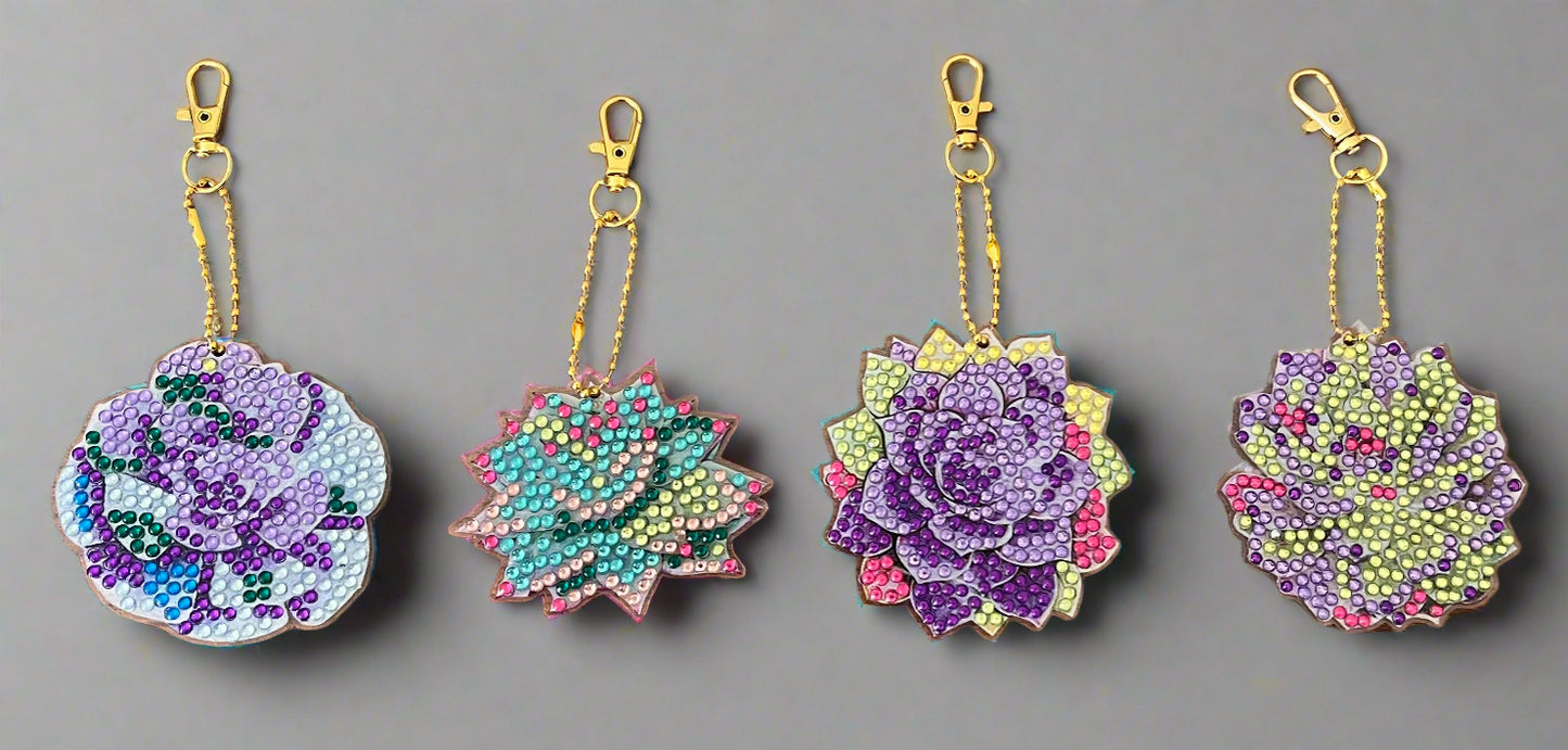 Diamond Succulent Keychains