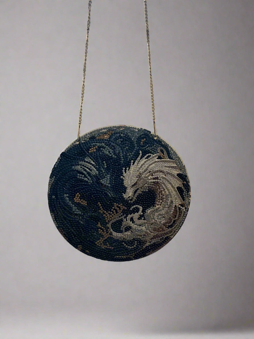 Yin Yang Diamond Dragon Decor