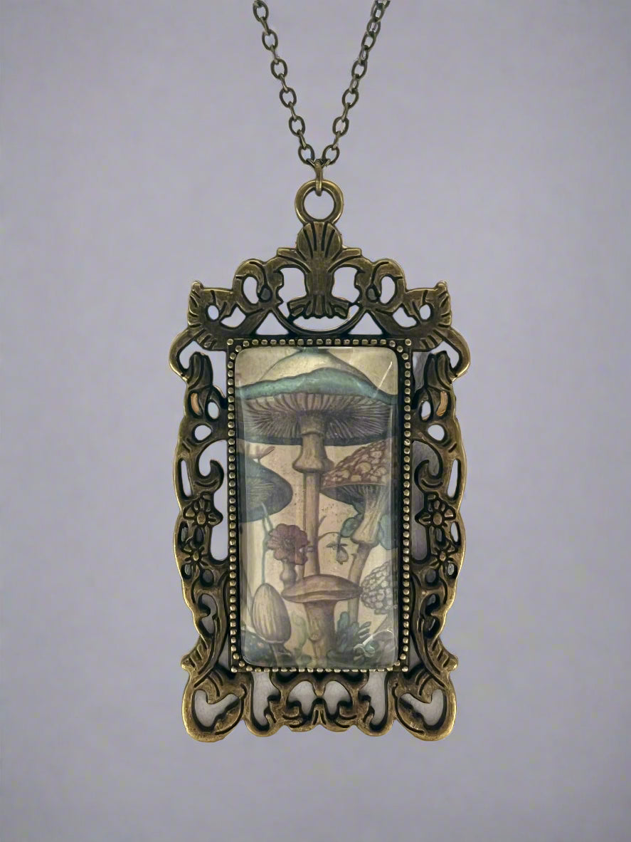 Vintage Mushroom Pendant Necklace