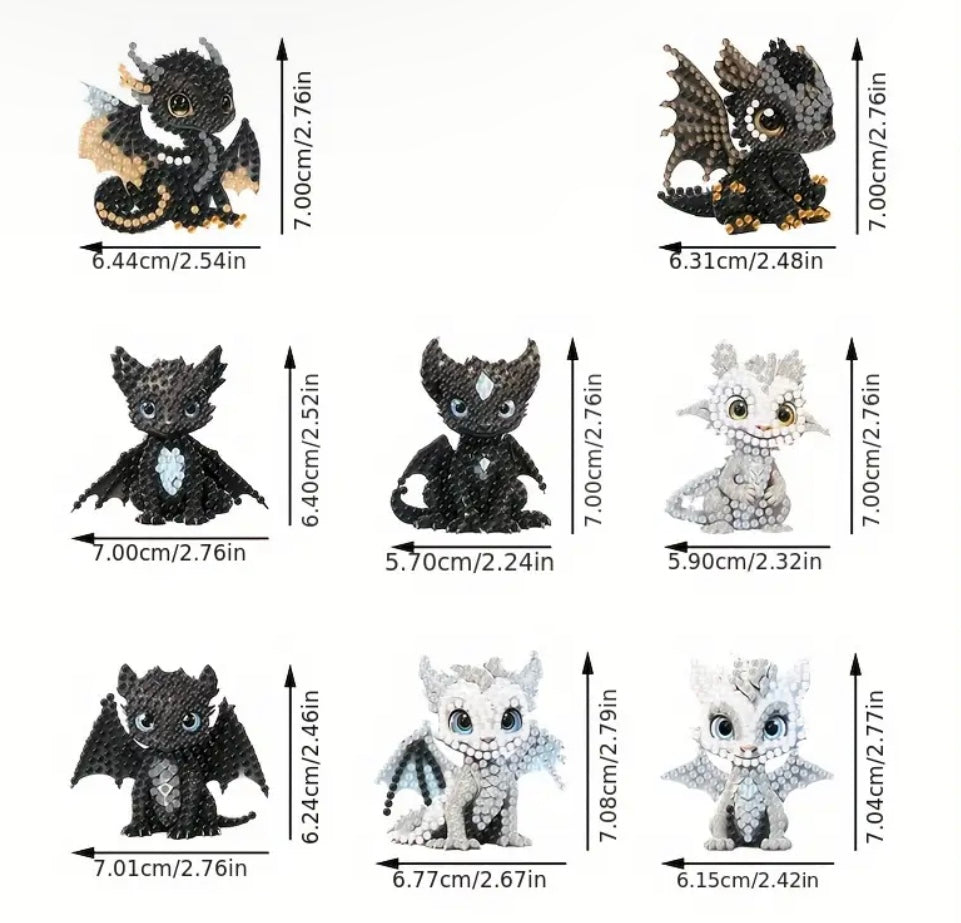 Night and Light Dragon Keychains