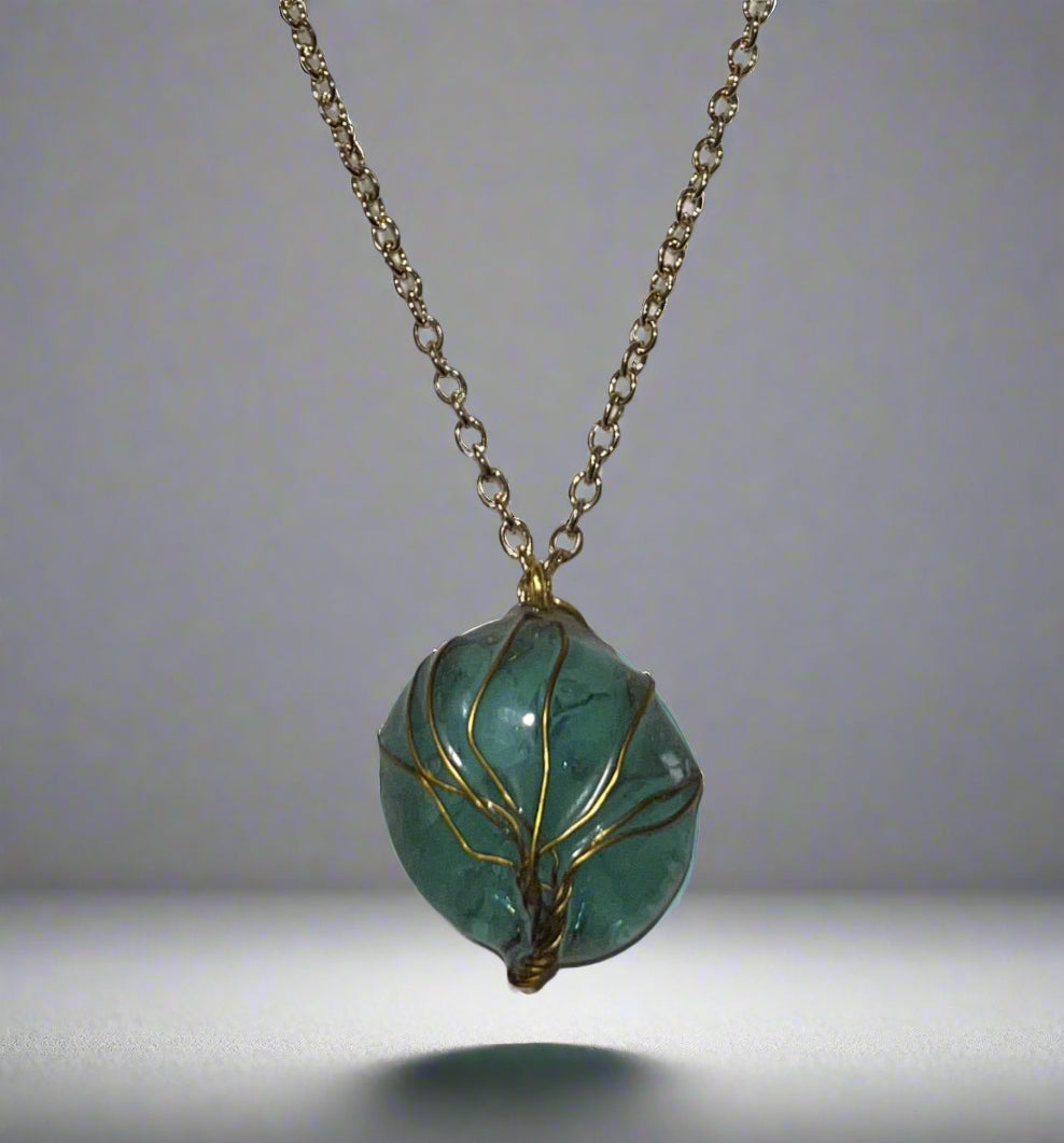 Wired Tree Cracked Gem Necklaces