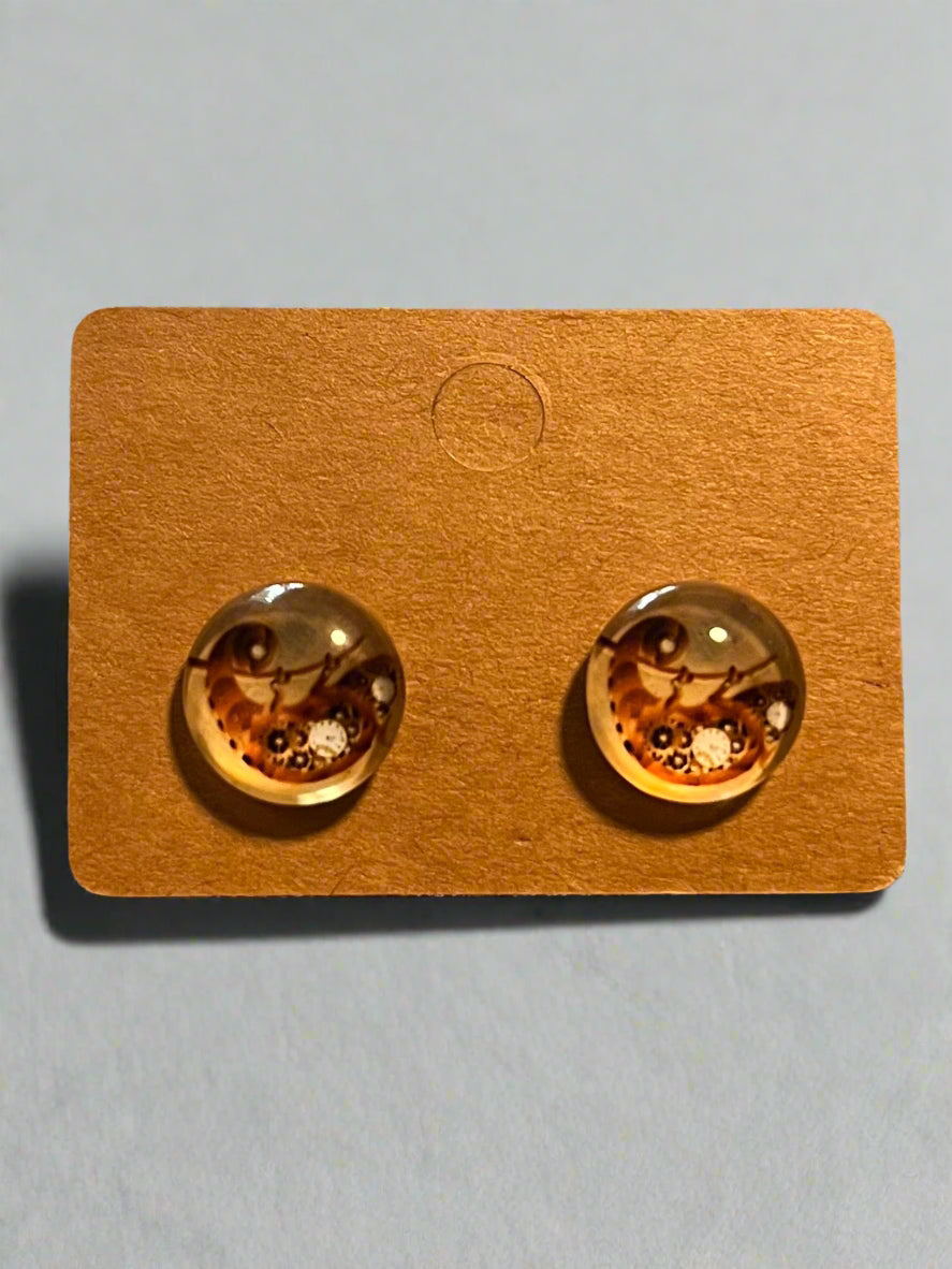 Steampunk Cabochon Earrings