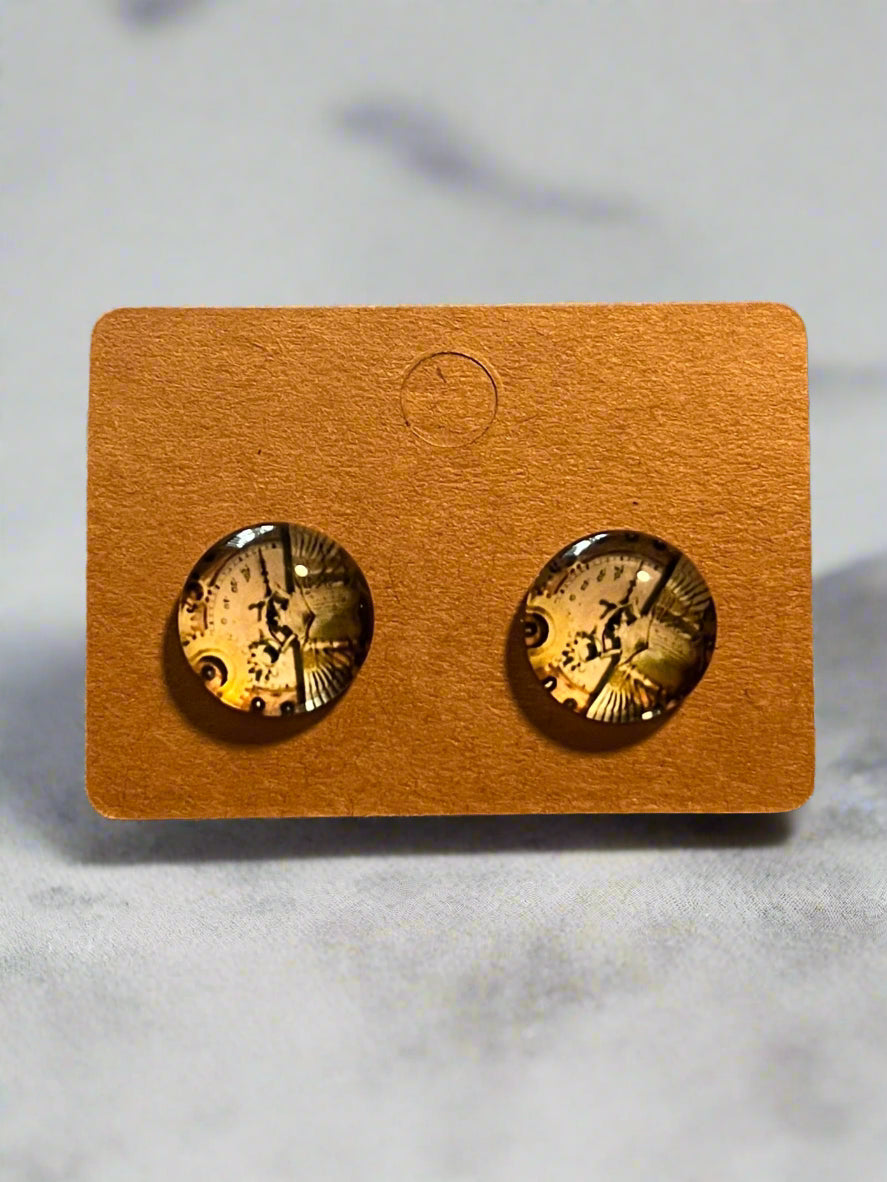Steampunk Cabochon Earrings