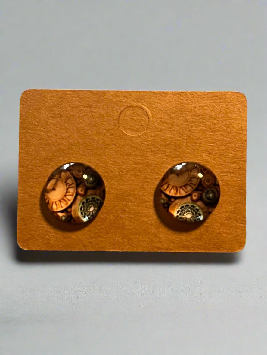 Steampunk Cabochon Earrings