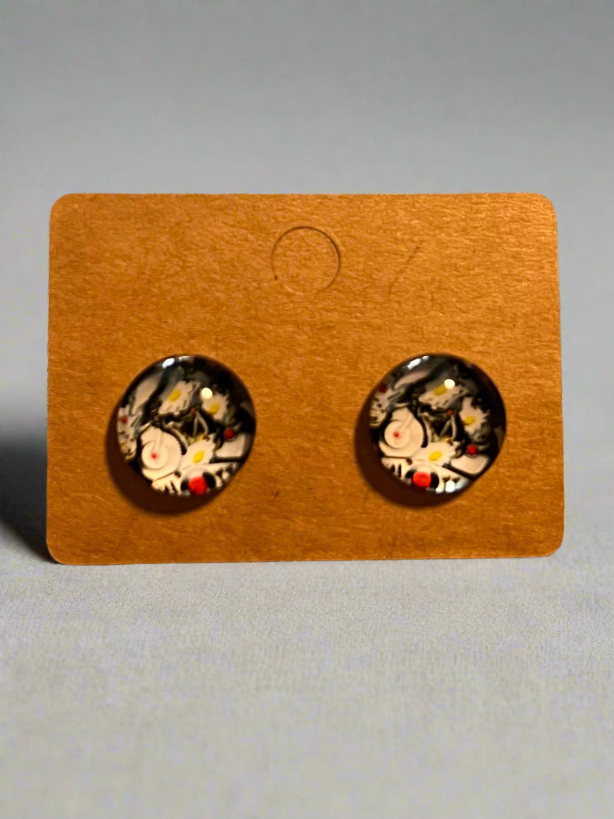 Steampunk Cabochon Earrings
