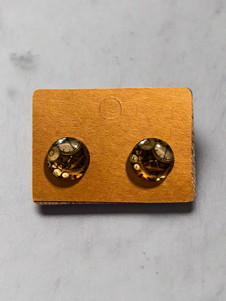 Steampunk Cabochon Earrings