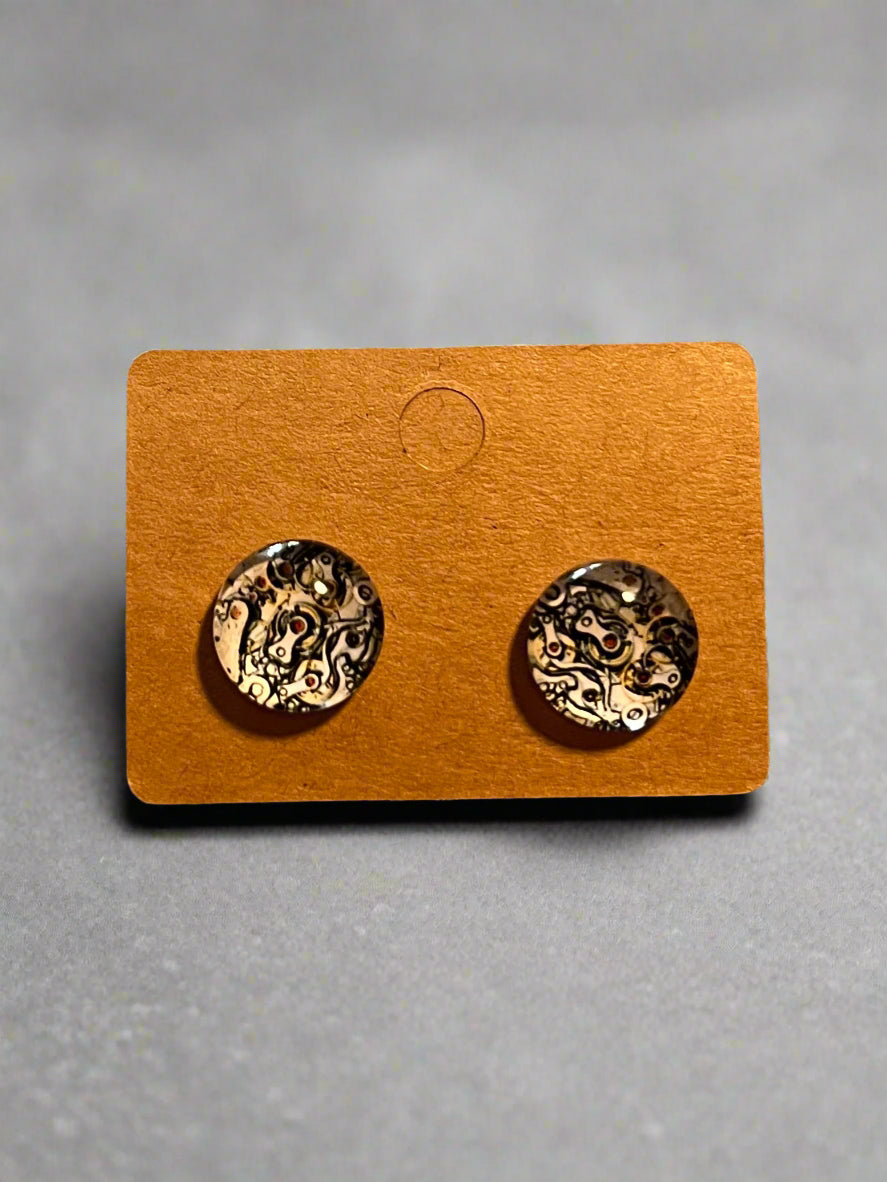 Steampunk Cabochon Earrings