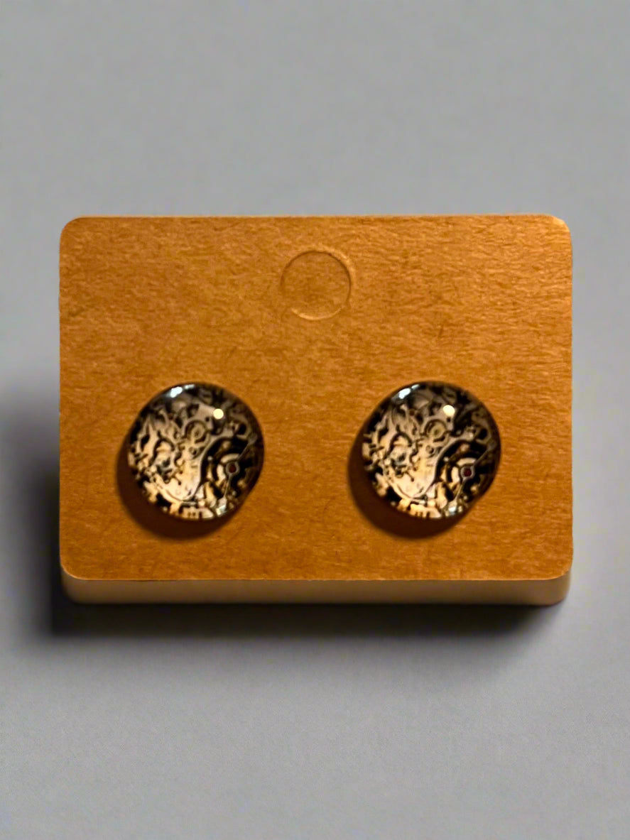 Steampunk Cabochon Earrings
