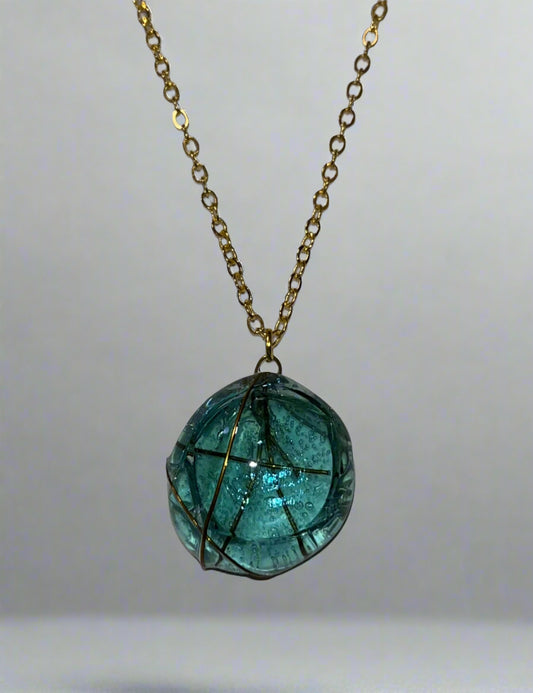 Wire Wrap Cracked Gem Necklaces