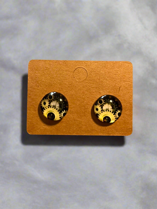 Steampunk Cabochon Earrings