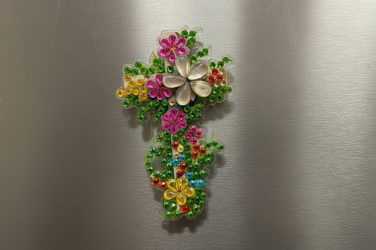 Floral Cross Magnets
