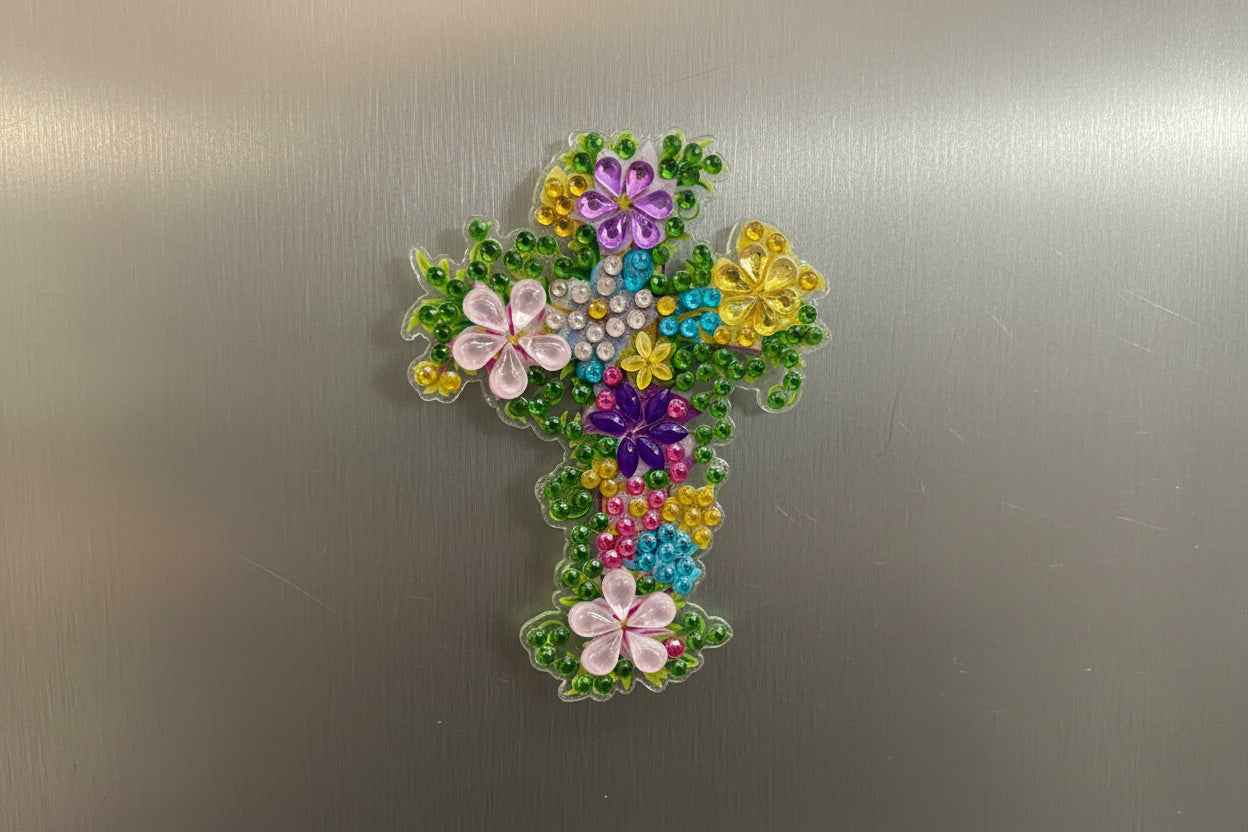 Floral Cross Magnets