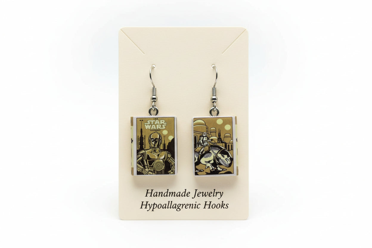 Mini Fiction Book Earrings